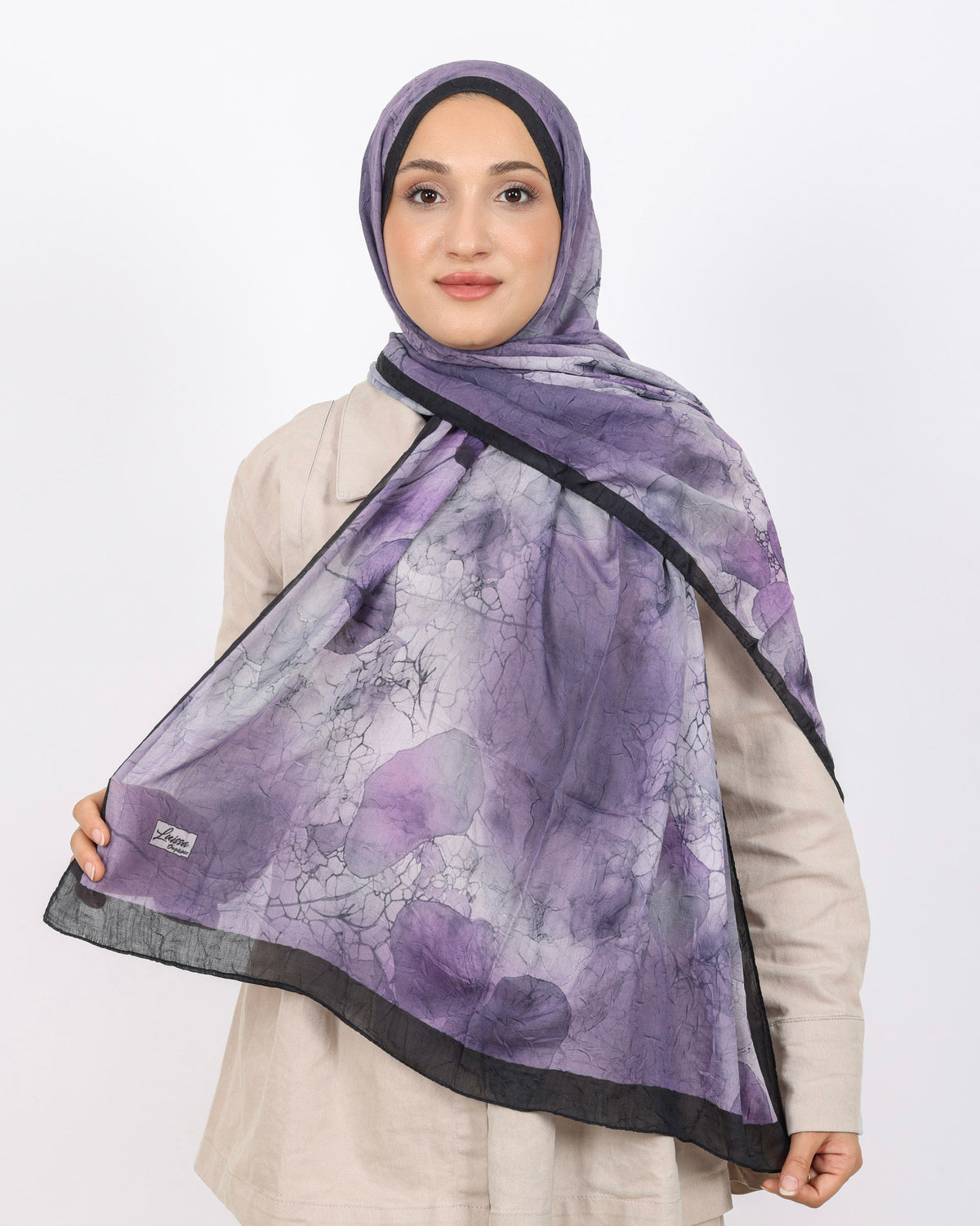 Soft Bambu Kraş Şal D043 Siyah-Mor