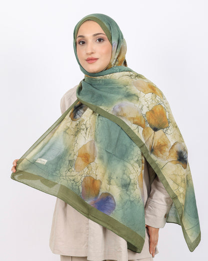 Soft Bambu Kraş Şal D043 Zeytin Yeşili