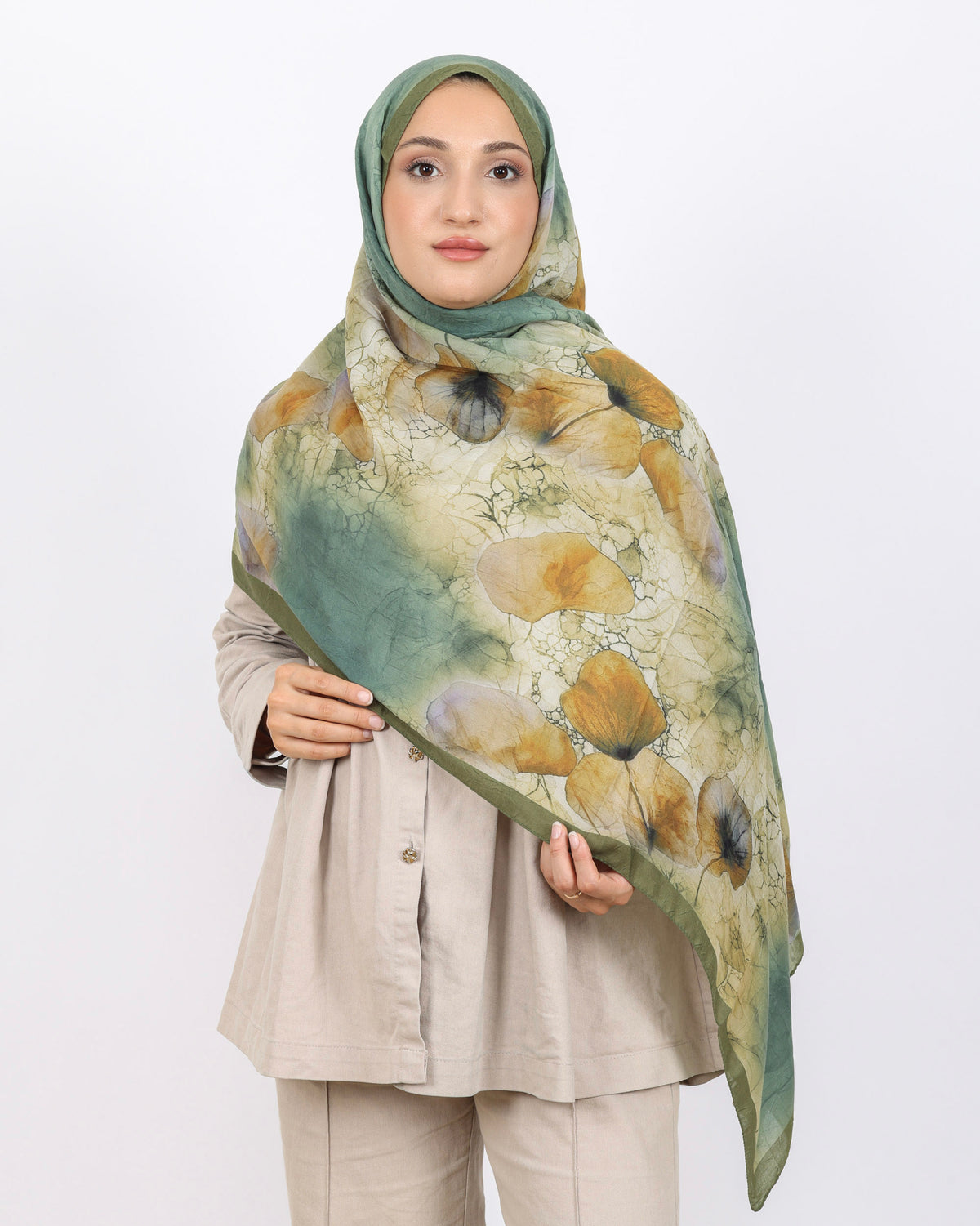 Soft Bambu Kraş Şal D043 Zeytin Yeşili