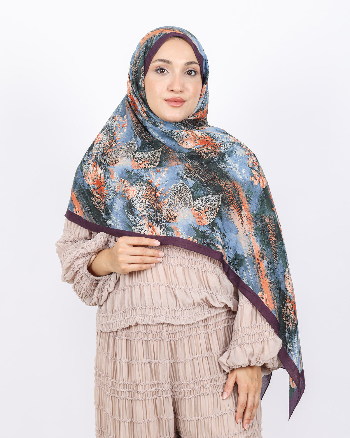 Soft Bambu Kraş Şal D048 Koyu Mürdüm