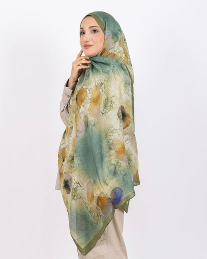 Soft Bambu Kraş Şal D043 Zeytin Yeşili