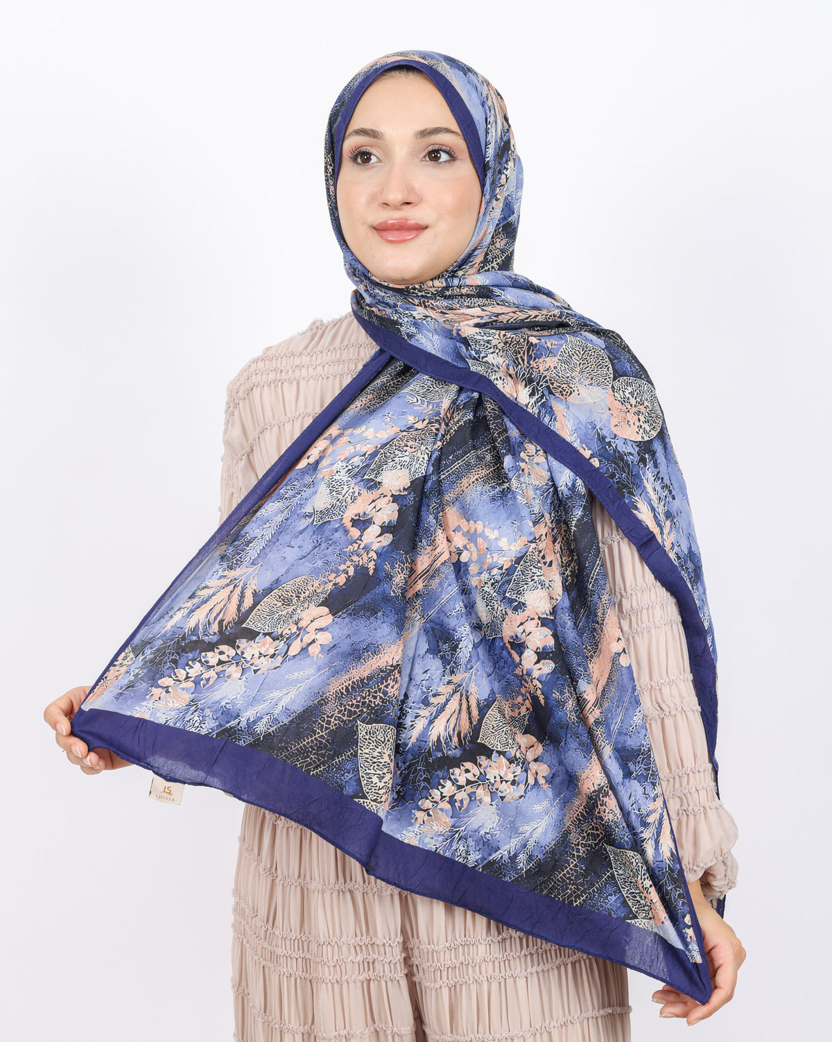 Soft Bambu Kraş Şal D048 Lacivert