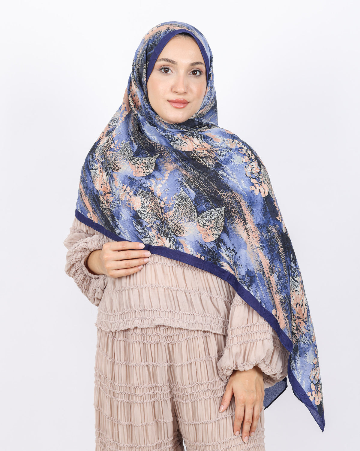 Soft Bambu Kraş Şal D048 Lacivert