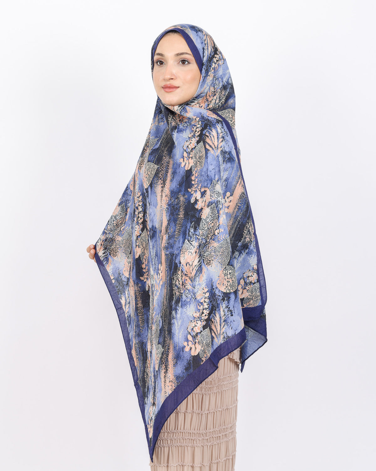 Soft Bambu Kraş Şal D048 Lacivert
