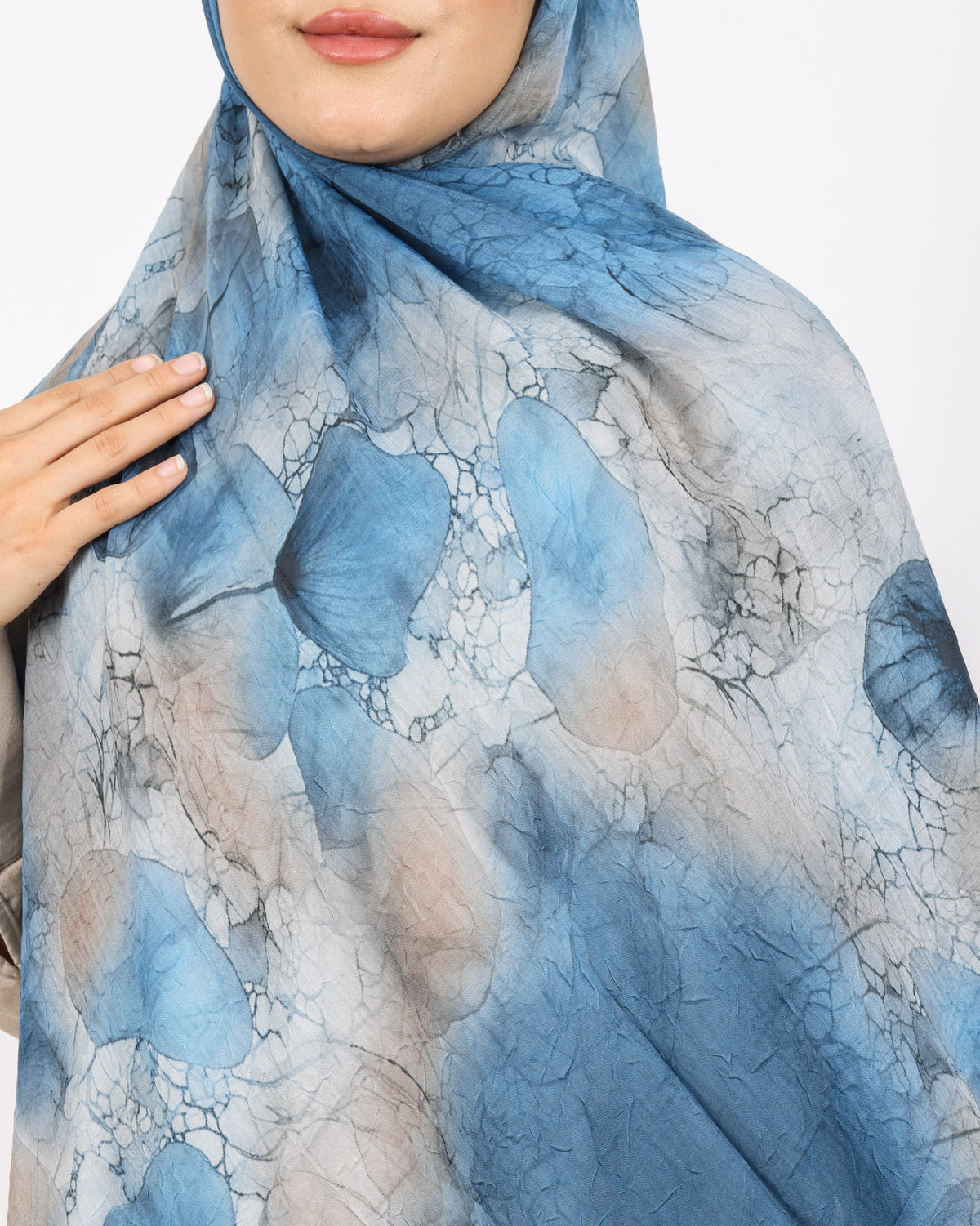 Soft Bambu Kraş Şal D043 Koyu Mavi