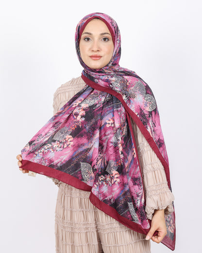 Soft Bambu Kraş Şal D048 Bordo