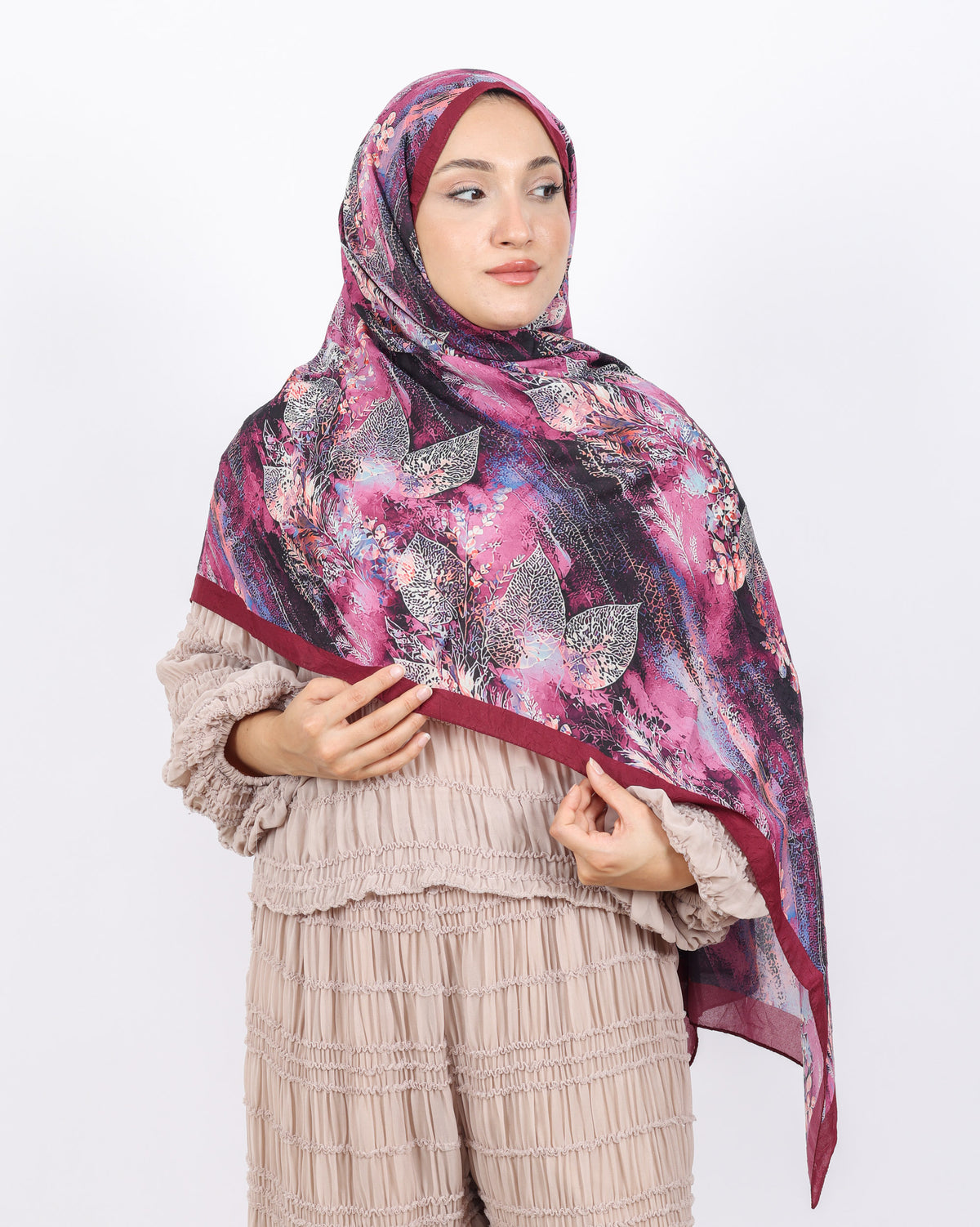Soft Bambu Kraş Şal D048 Bordo