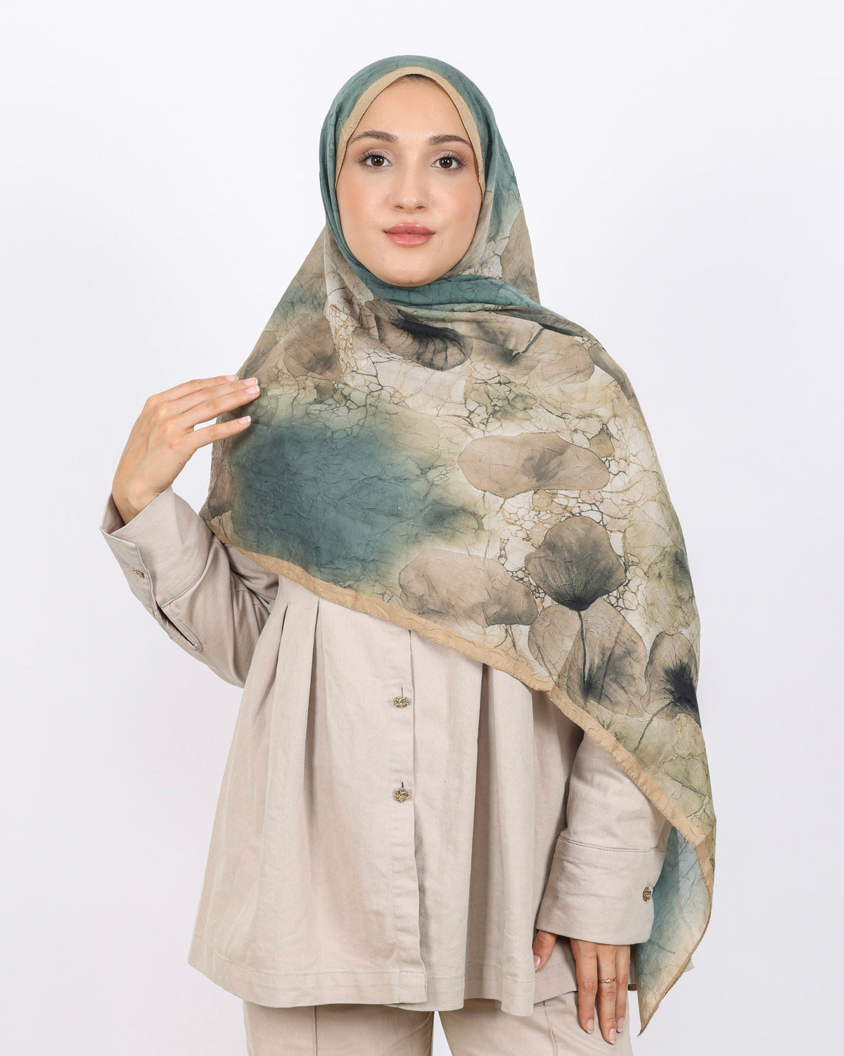 Soft Bambu Kraş Şal D043 Vizon