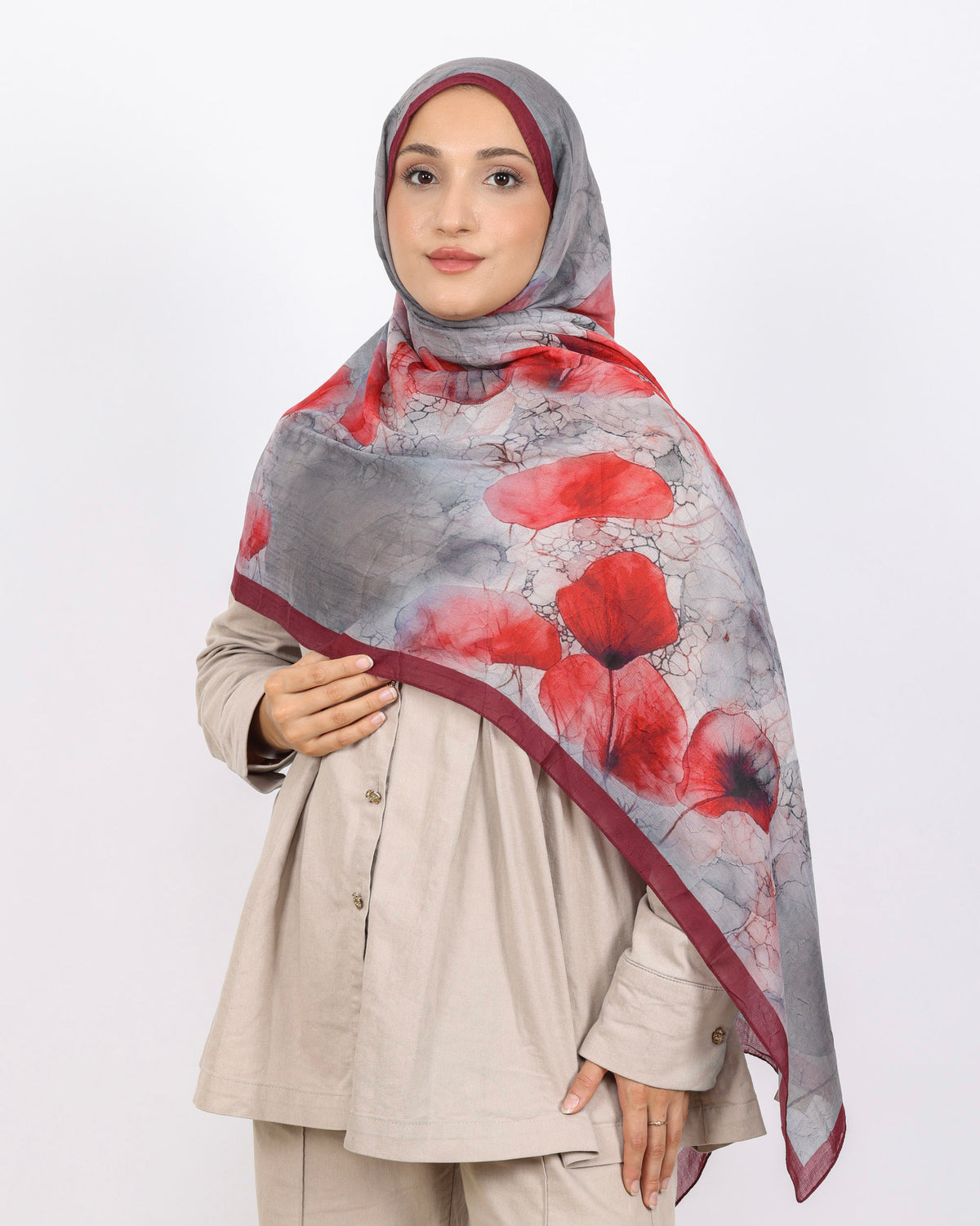 Soft Bambu Kraş Şal D043 Bordo