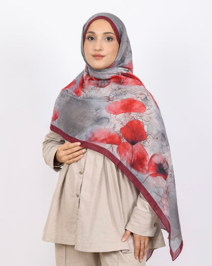 Soft Bambu Kraş Şal D043 Bordo