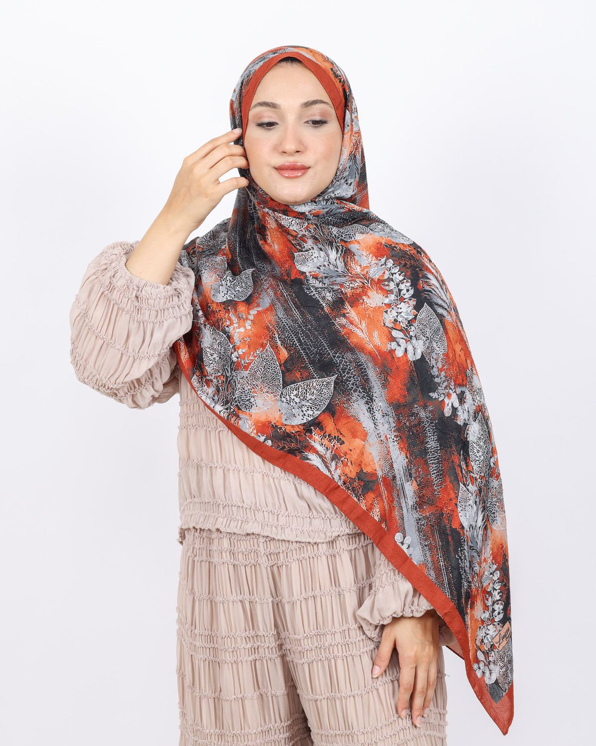 Soft Bambu Kraş Şal D048 Kiremit