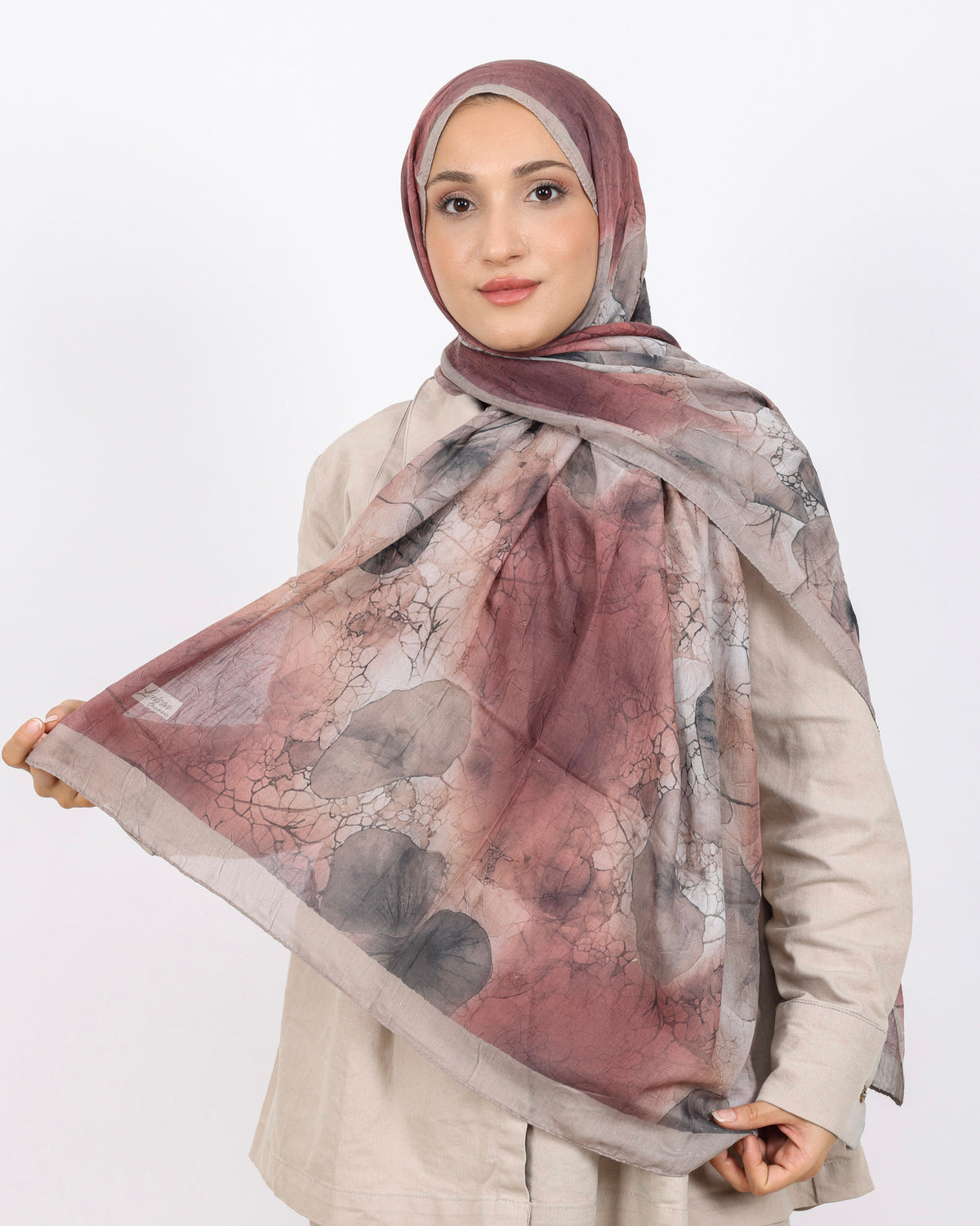 Soft Bambu Kraş Şal D043 Taş Rengi