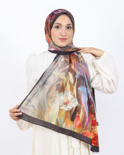 Soft Bambu Kraş Şal D055 Koyu Kahverengi