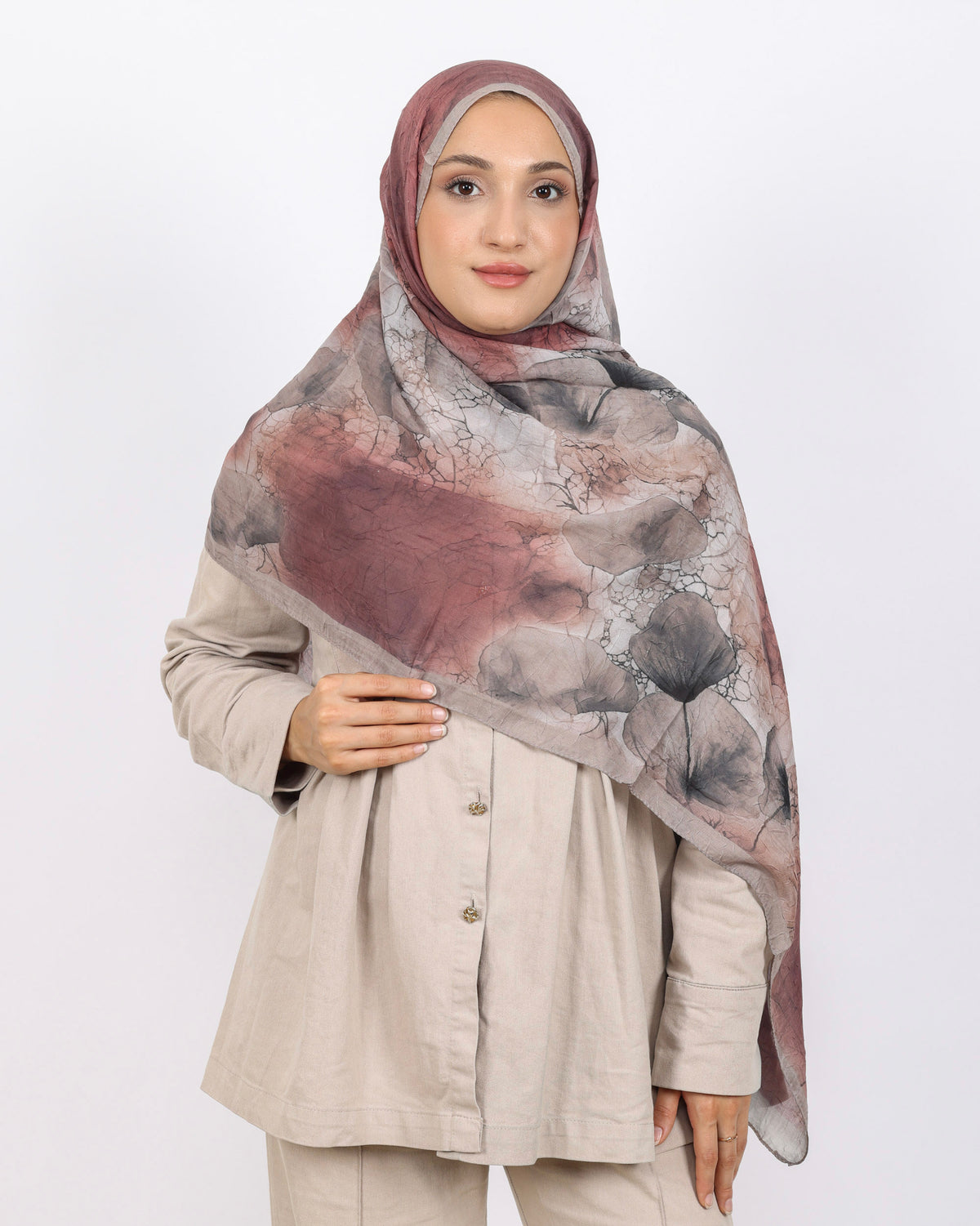 Soft Bambu Kraş Şal D043 Taş Rengi
