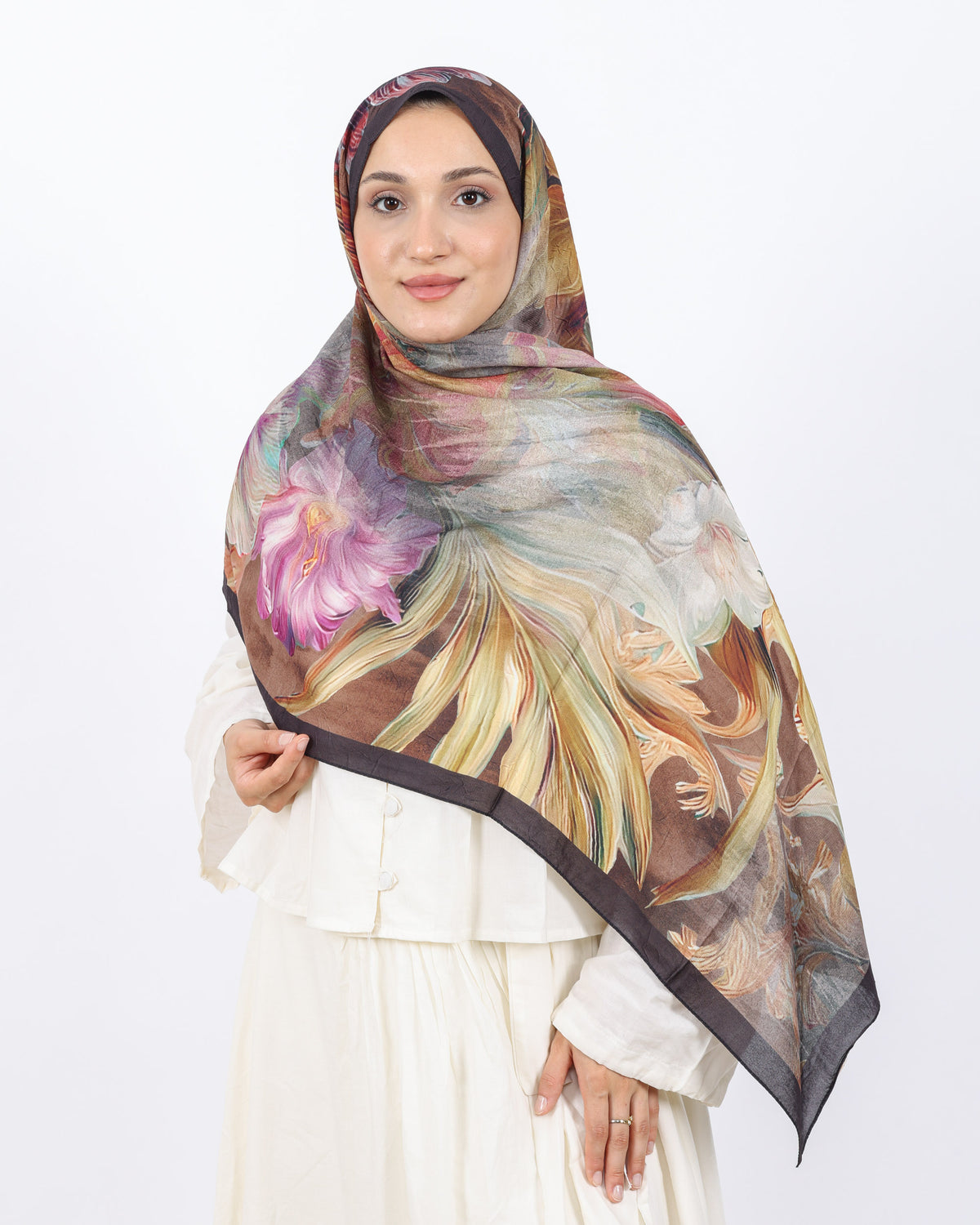 Soft Bambu Kraş Şal D055 Koyu Kahverengi