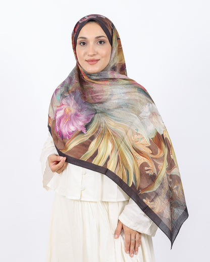 Soft Bambu Kraş Şal D055 Koyu Kahverengi