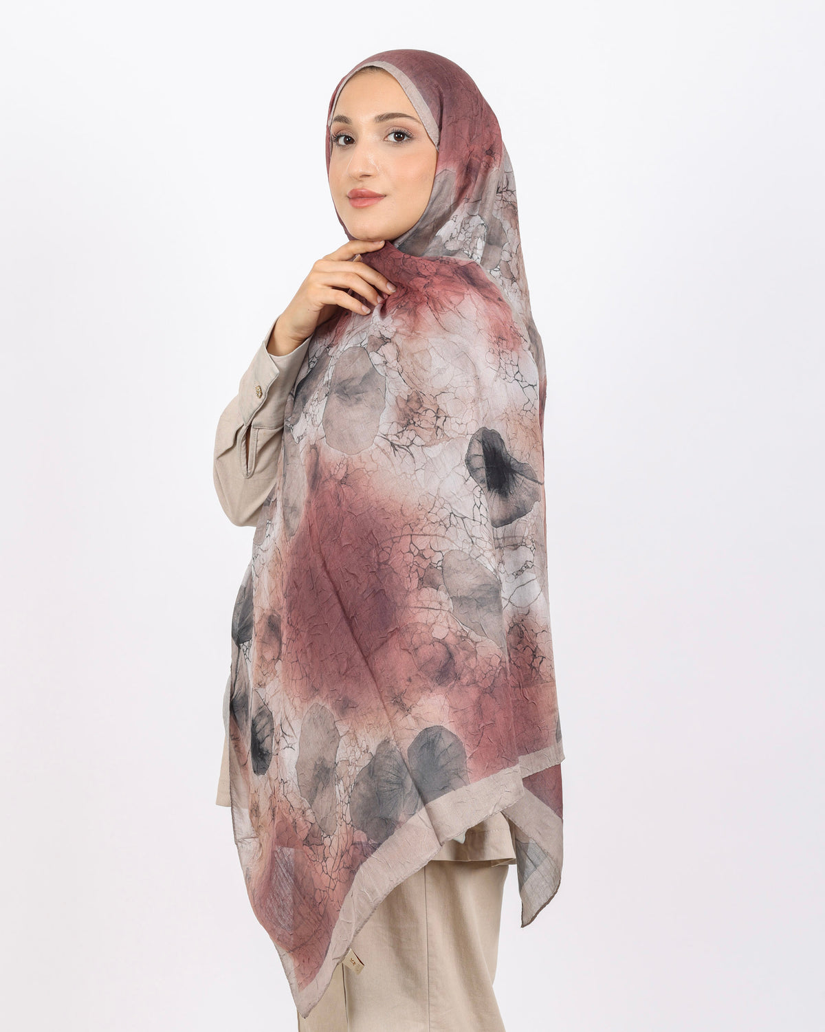 Soft Bambu Kraş Şal D043 Taş Rengi