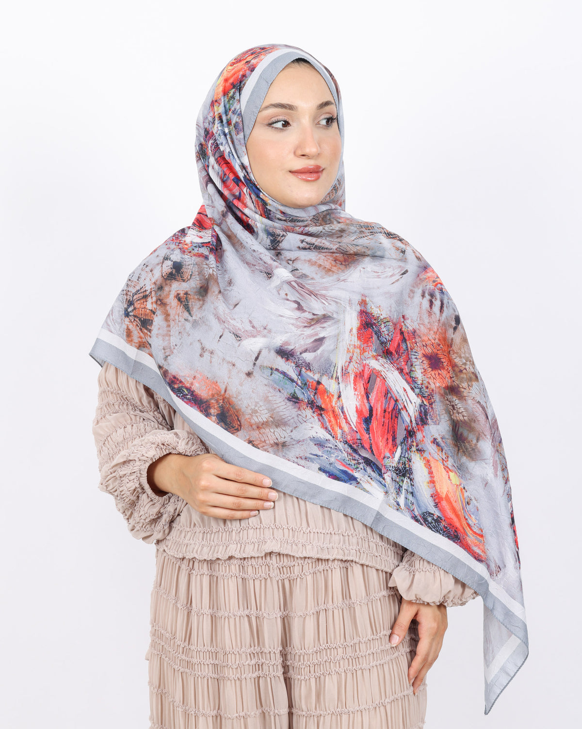 Soft Bambu Kraş Şal D049 Gri