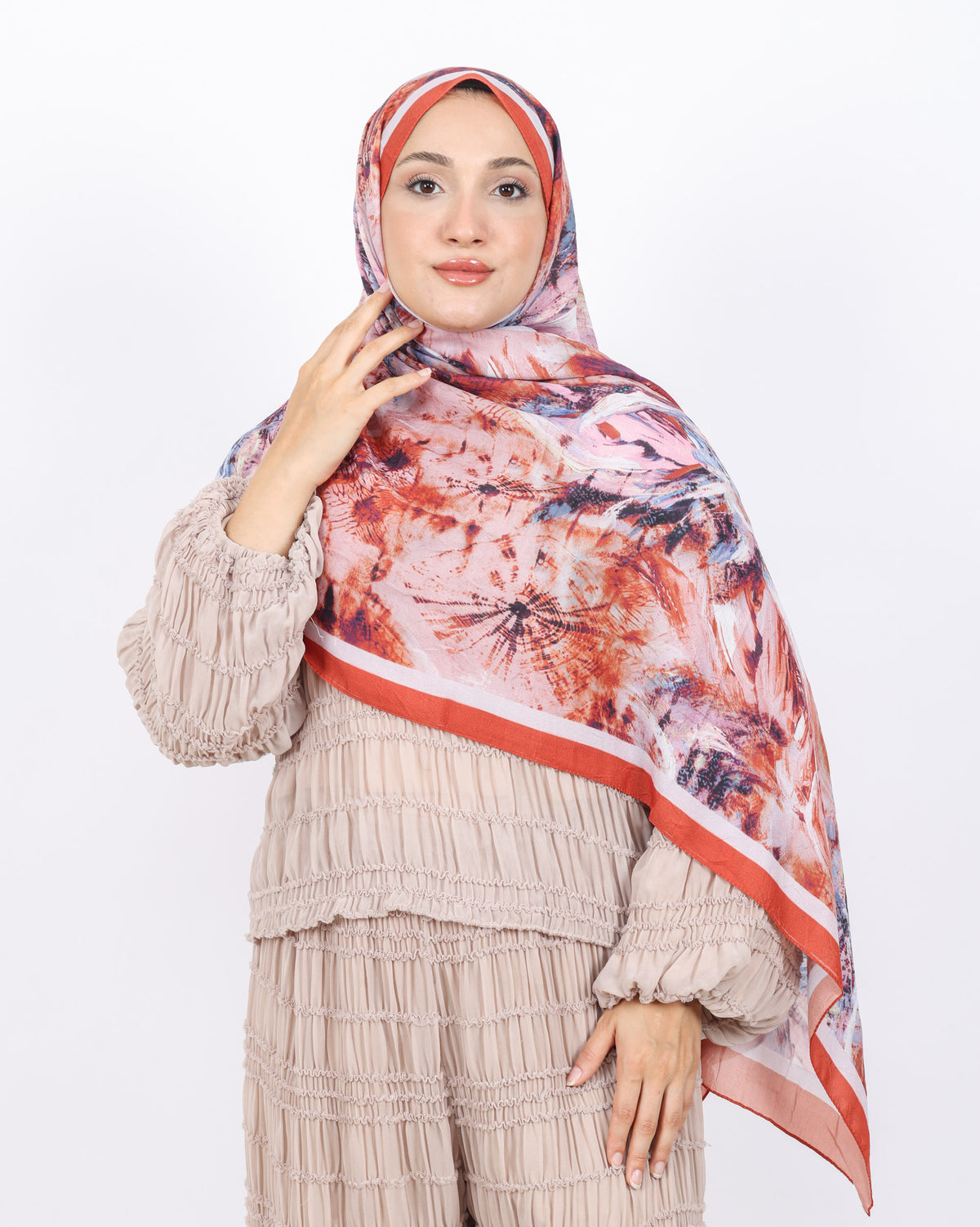 Soft Bambu Kraş Şal D049 Kiremit