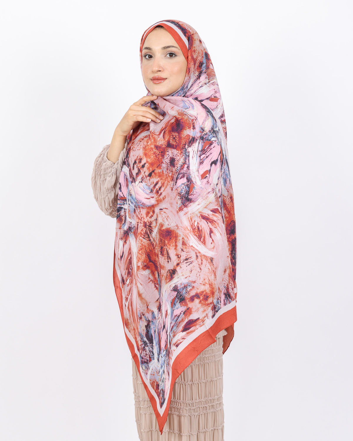 Soft Bambu Kraş Şal D049 Kiremit