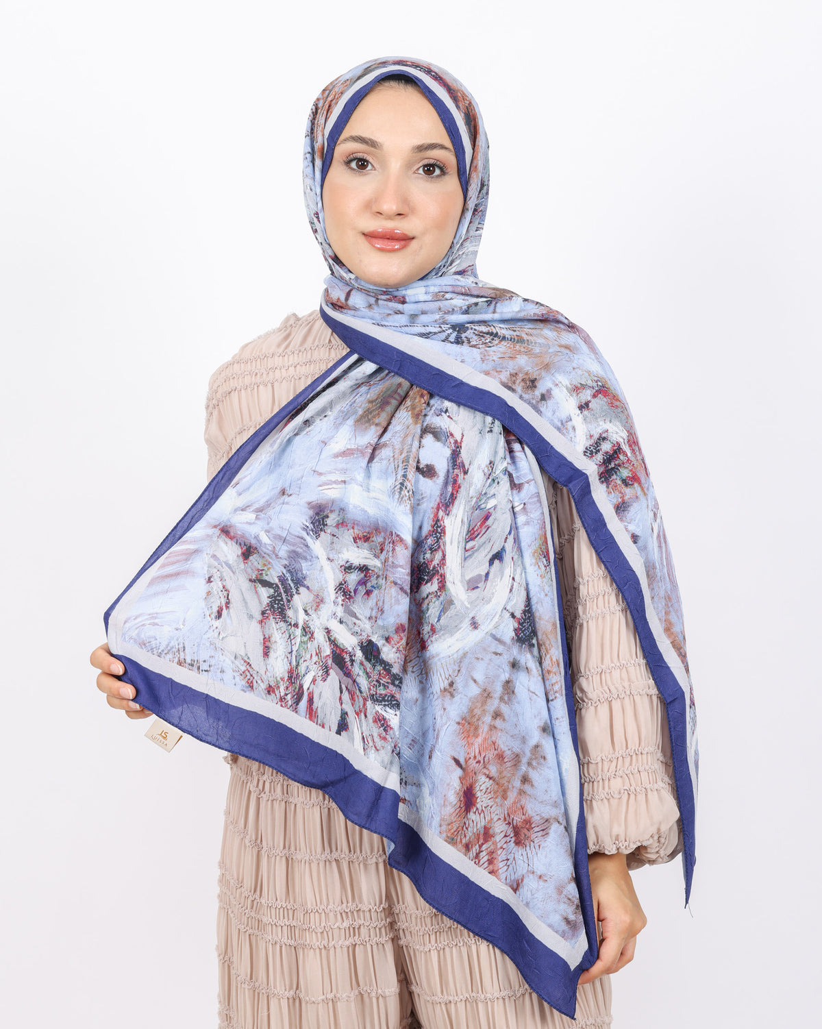 Soft Bambu Kraş Şal D049 Lacivert