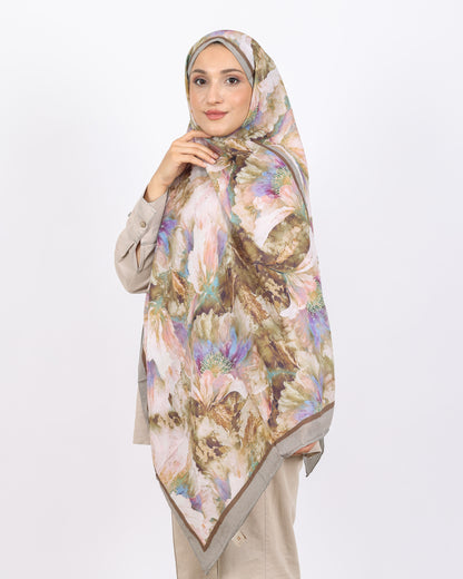 Soft Bambu Kraş Şal D044 Gri Kahve