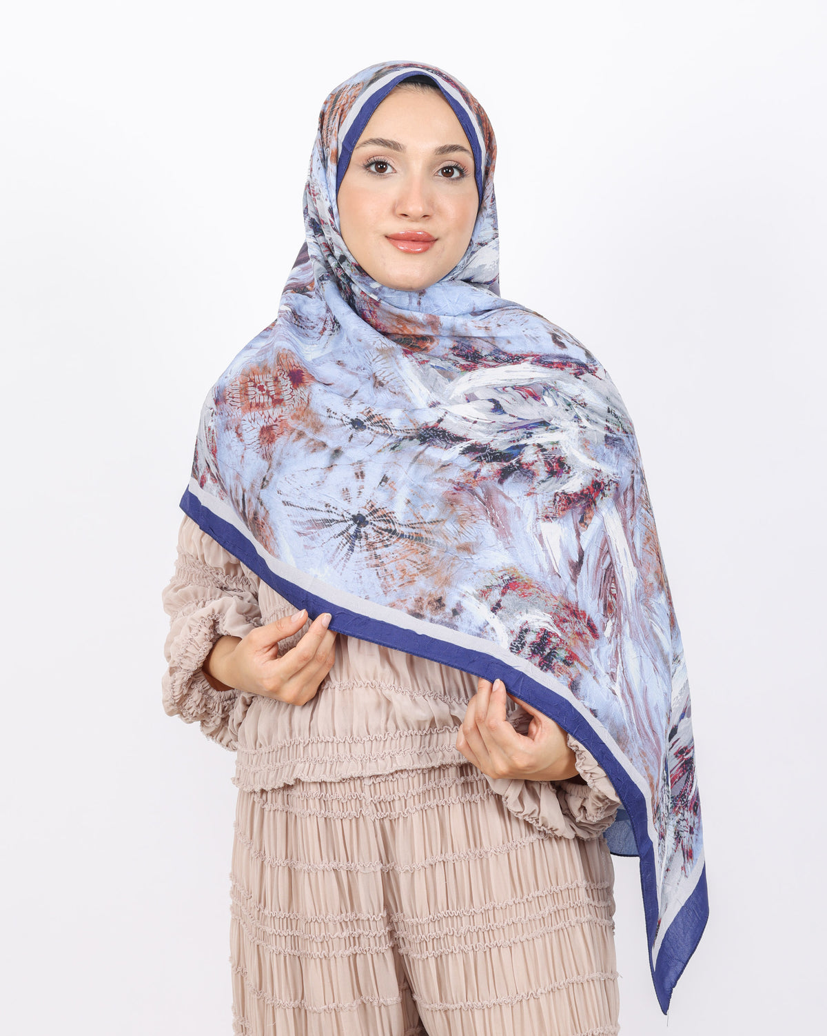 Soft Bambu Kraş Şal D049 Lacivert