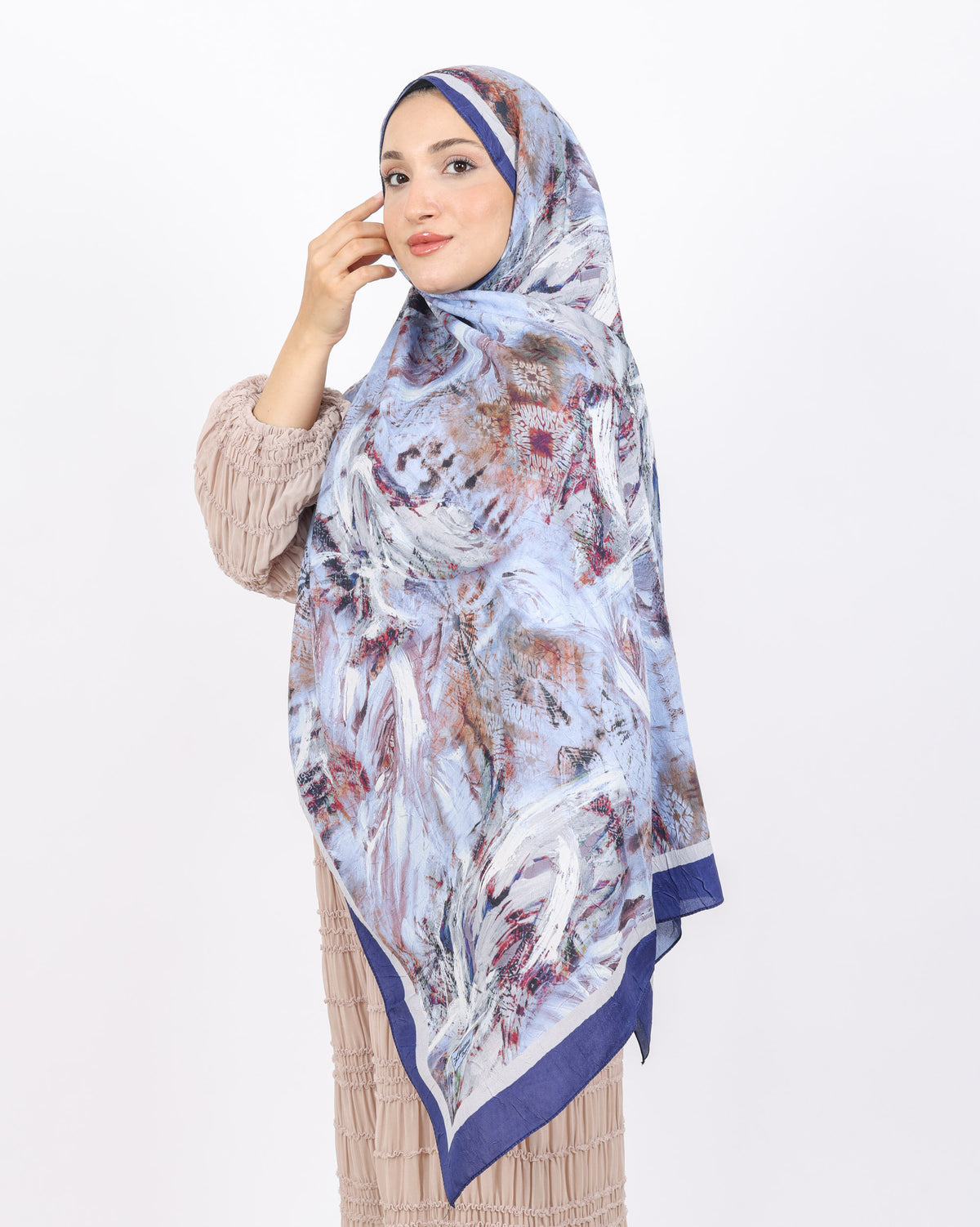 Soft Bambu Kraş Şal D049 Lacivert