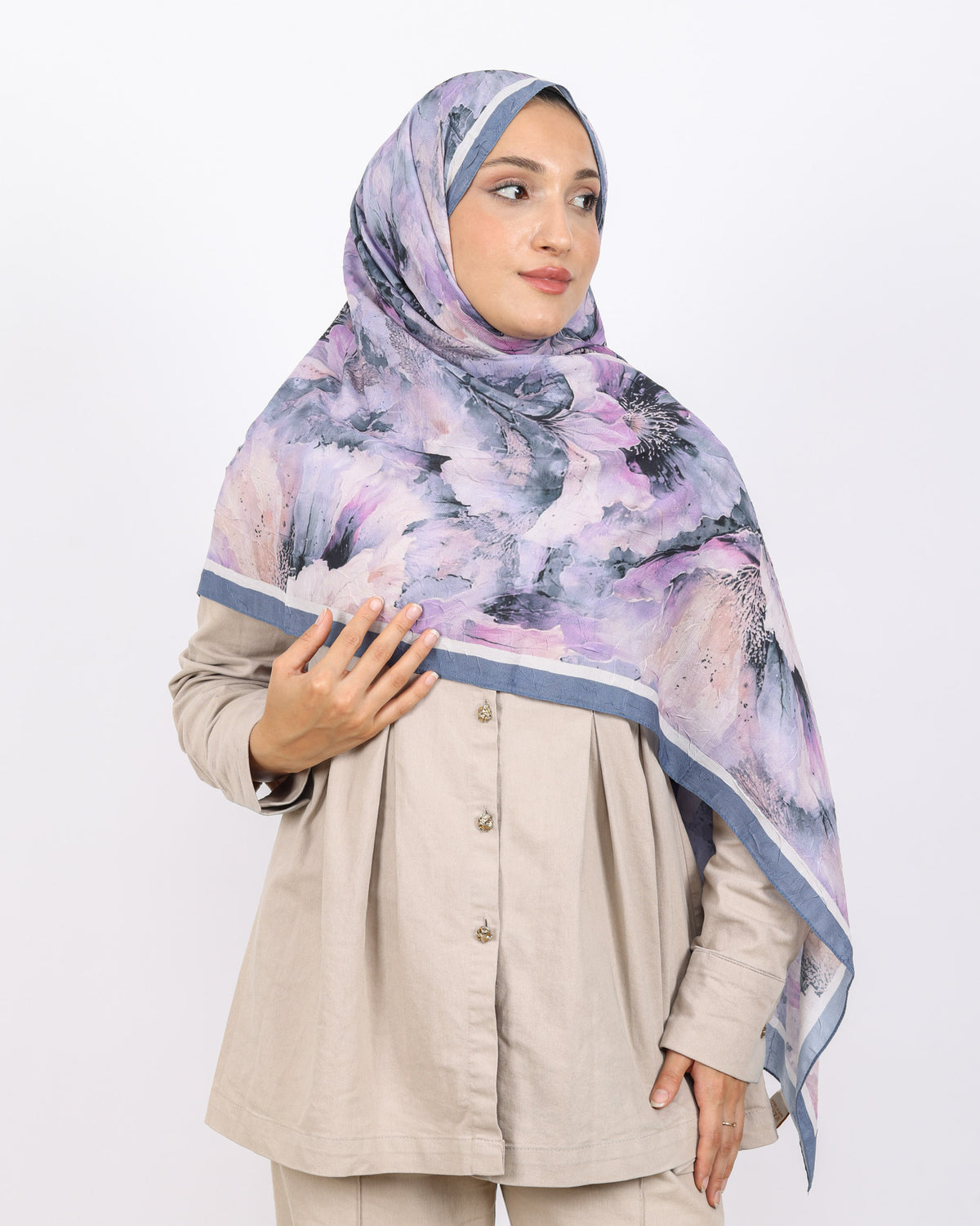 Soft Bambu Kraş Şal D044 Antrasit Gri