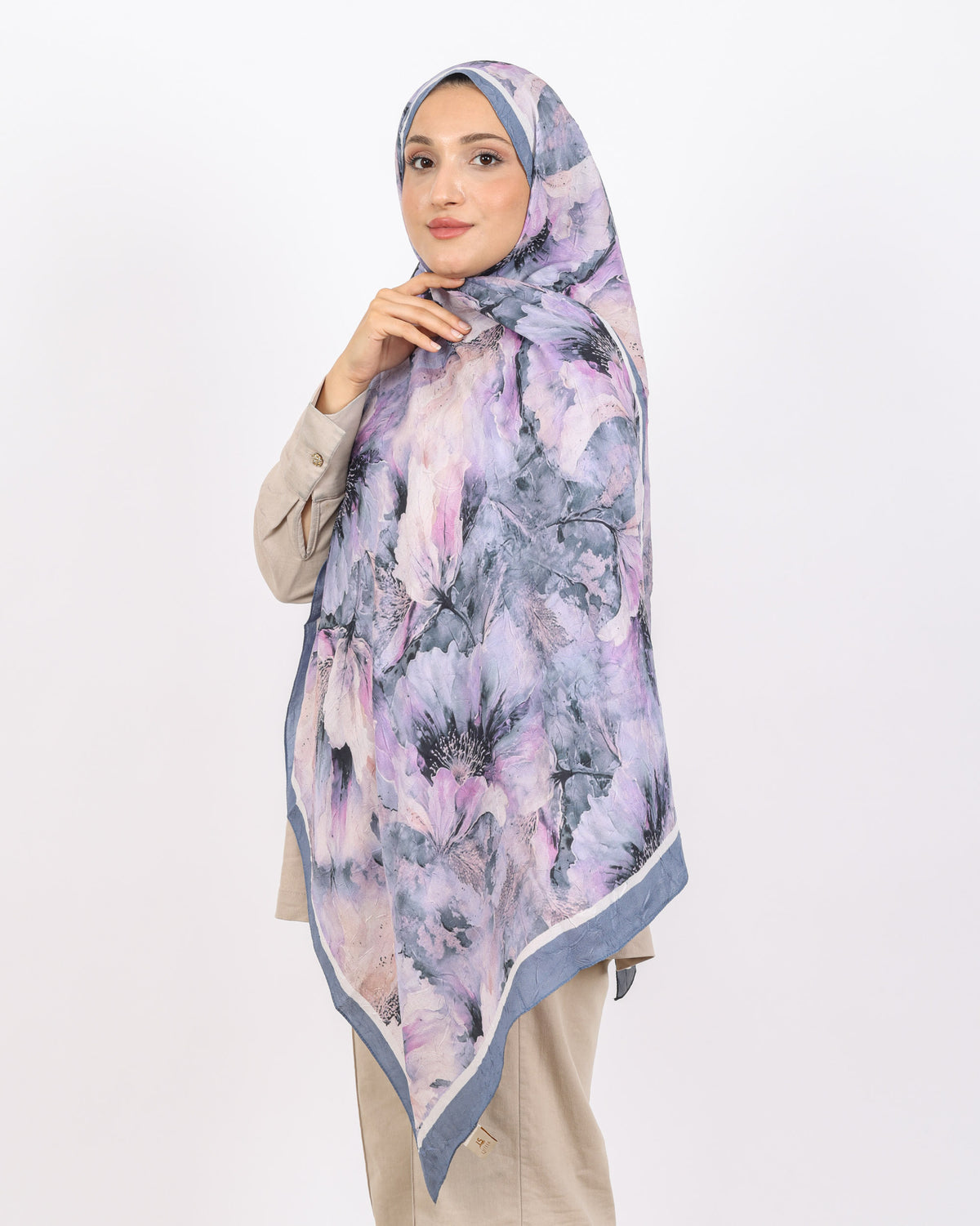 Soft Bambu Kraş Şal D044 Antrasit Gri