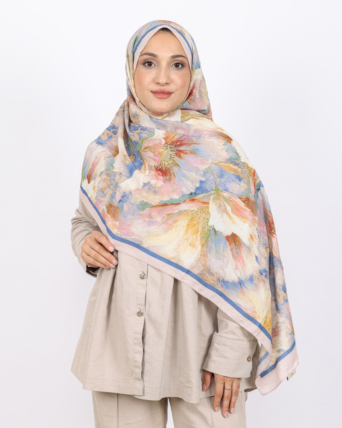 Soft Bambu Kraş Şal D044 Bej