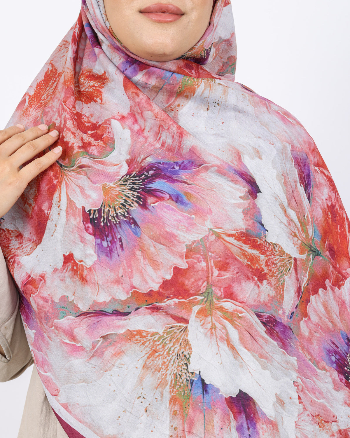 Soft Bambu Kraş Şal D044 Mürdüm