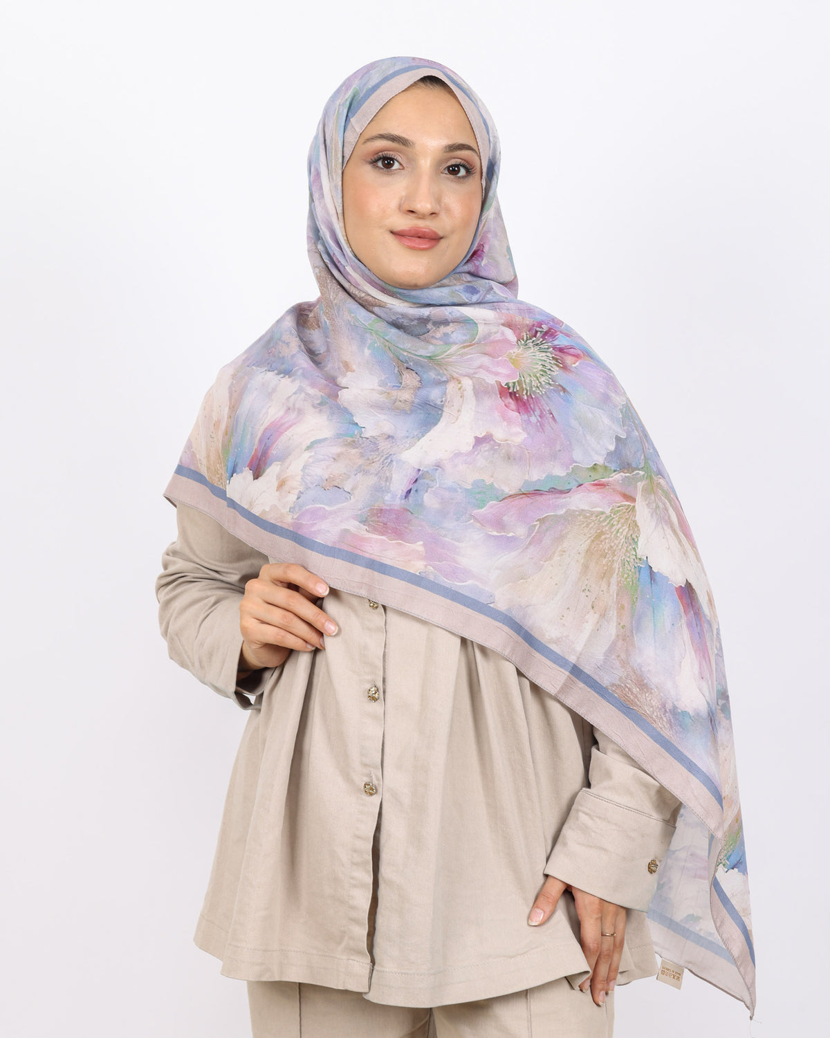 Soft Bambu Kraş Şal D044 Vizon