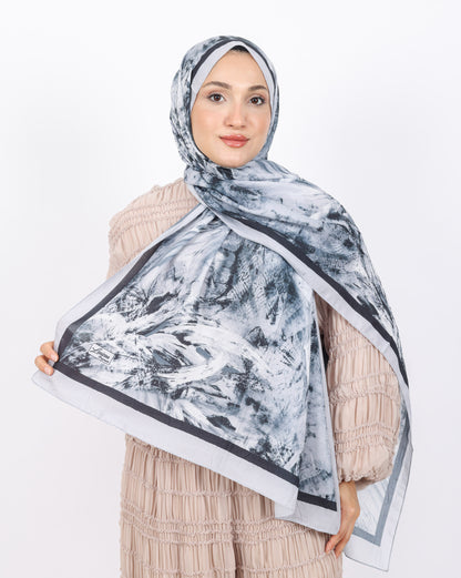 Soft Bambu Kraş Şal D049 Gri-Siyah