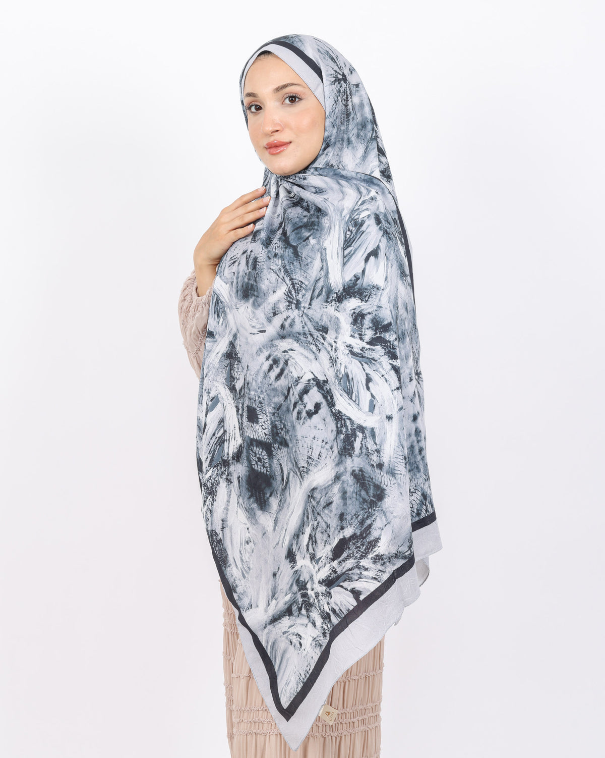 Soft Bambu Kraş Şal D049 Gri-Siyah