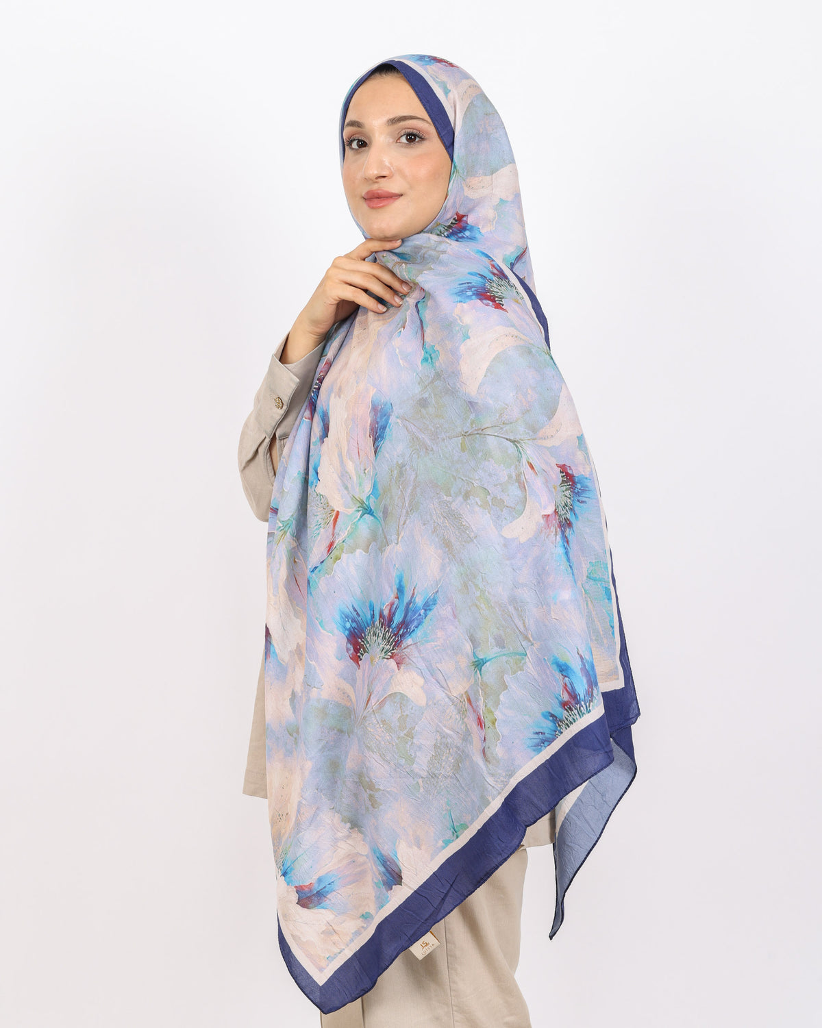 Soft Bambu Kraş Şal D044 Lacivert