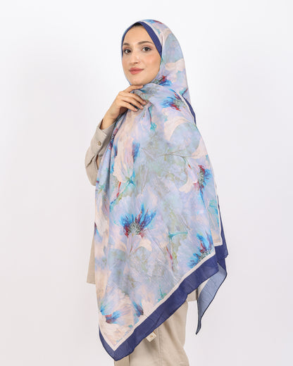 Soft Bambu Kraş Şal D044 Lacivert