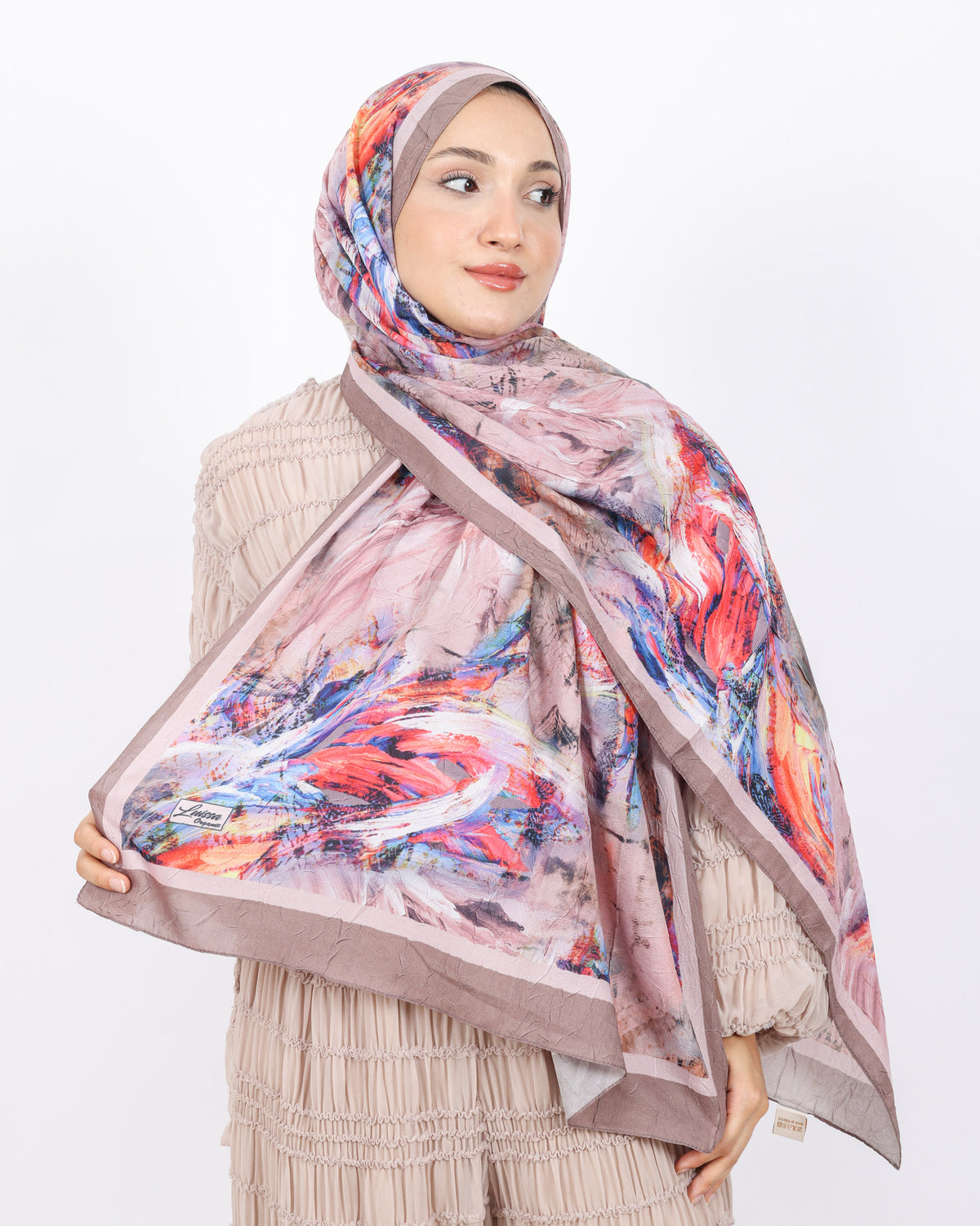 Soft Bambu Kraş Şal D049 Vizon