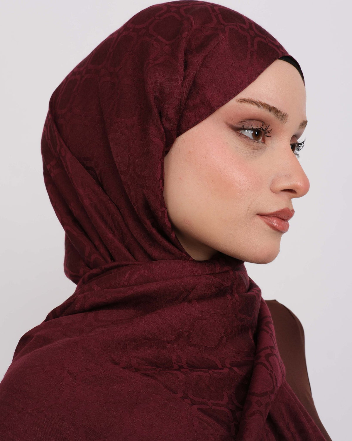 Ayrobin Jakar Şal Ceyy D119 Bordo – yakın çekim desen detayı