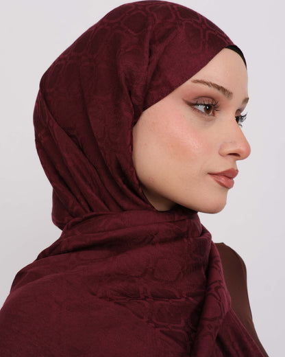 Ayrobin Jakar Şal Ceyy D119 Bordo – yakın çekim desen detayı