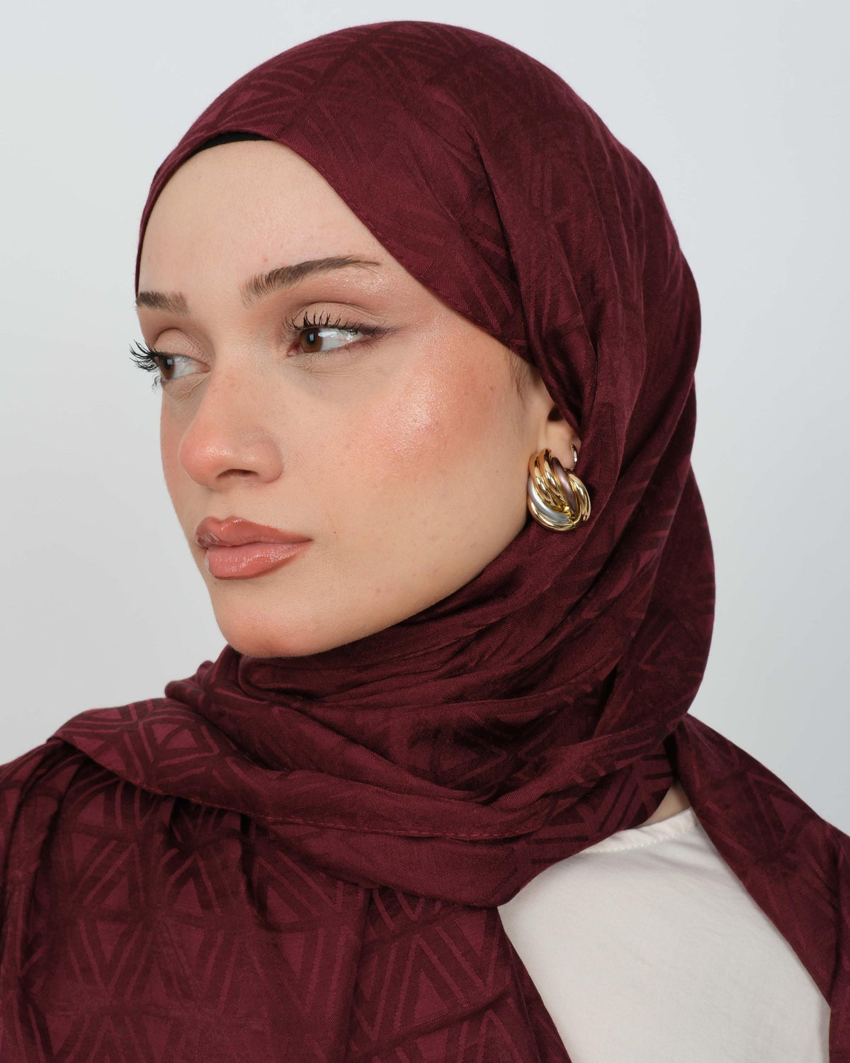 Ayrobin Jakar Şal D103 Bordo – jakar doku detayı