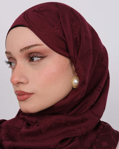 Ayrobin Jakar Şal Joy D118 Açık Bordo – yakın çekim desen detayı