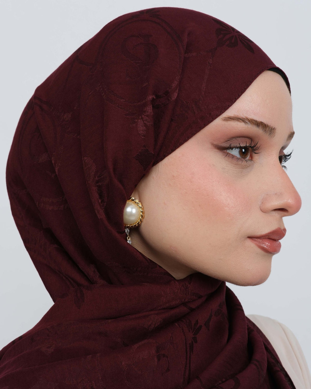 Ayrobin Jakar Şal Joy D118 Bordo – yakın çekim desen detayı