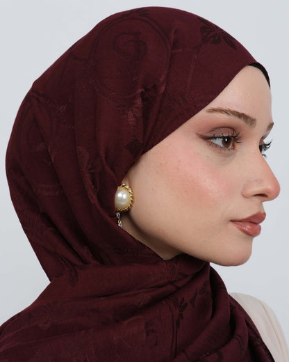 Ayrobin Jakar Şal Joy D118 Bordo – yakın çekim desen detayı