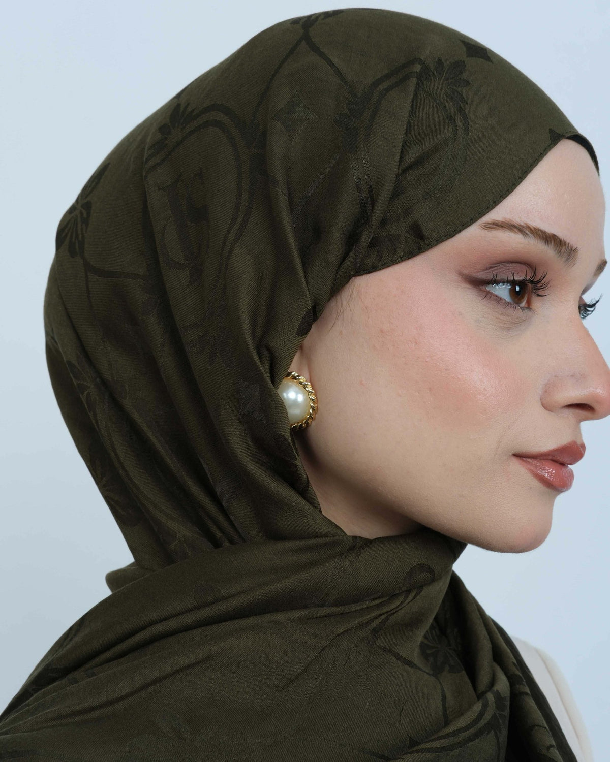 Ayrobin Jakar Şal Joy D118 Haki – yakın çekim desen detayı