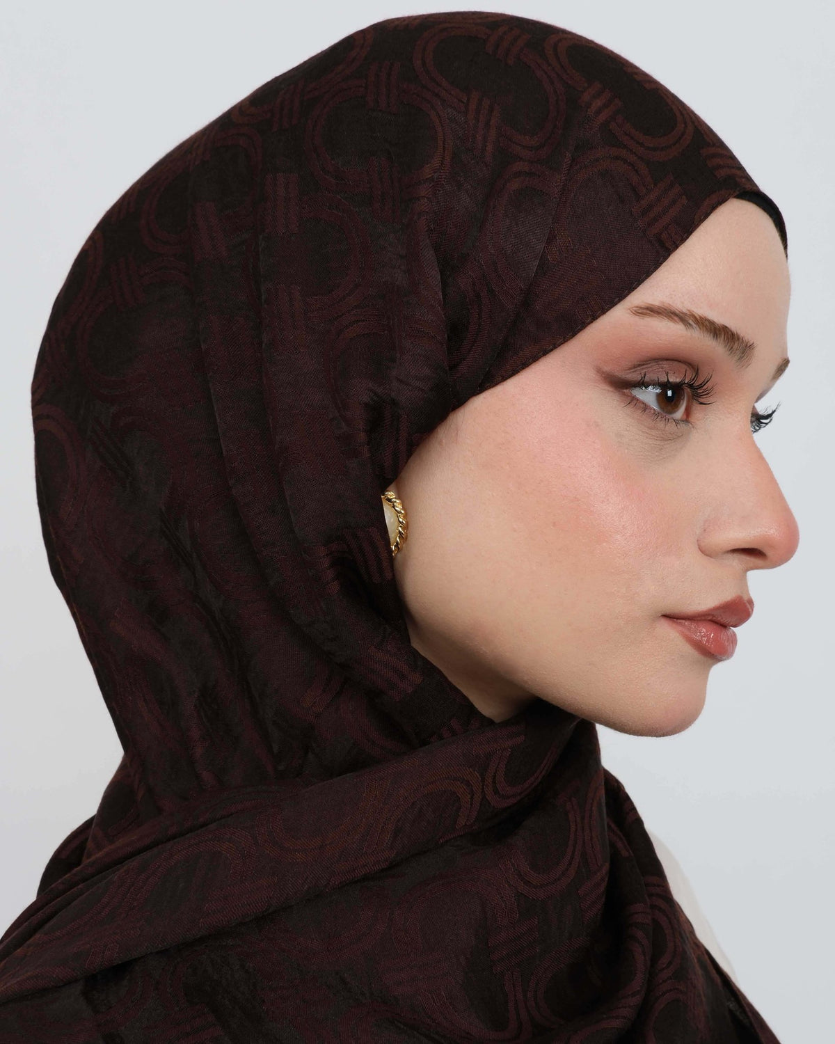 Ayrobin Jakar Şal Lisa D117 Acı Kahve – yakın çekim desen detayı
