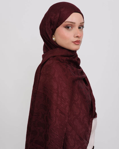 Ayrobin Jakar Şal Lisa D117 Bordo – yarım profil görünüm