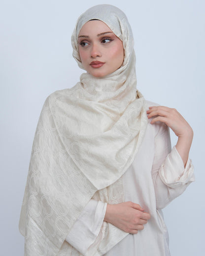 Ayrobin Jakar Şal Lisa D117 Krem – önden görünüm