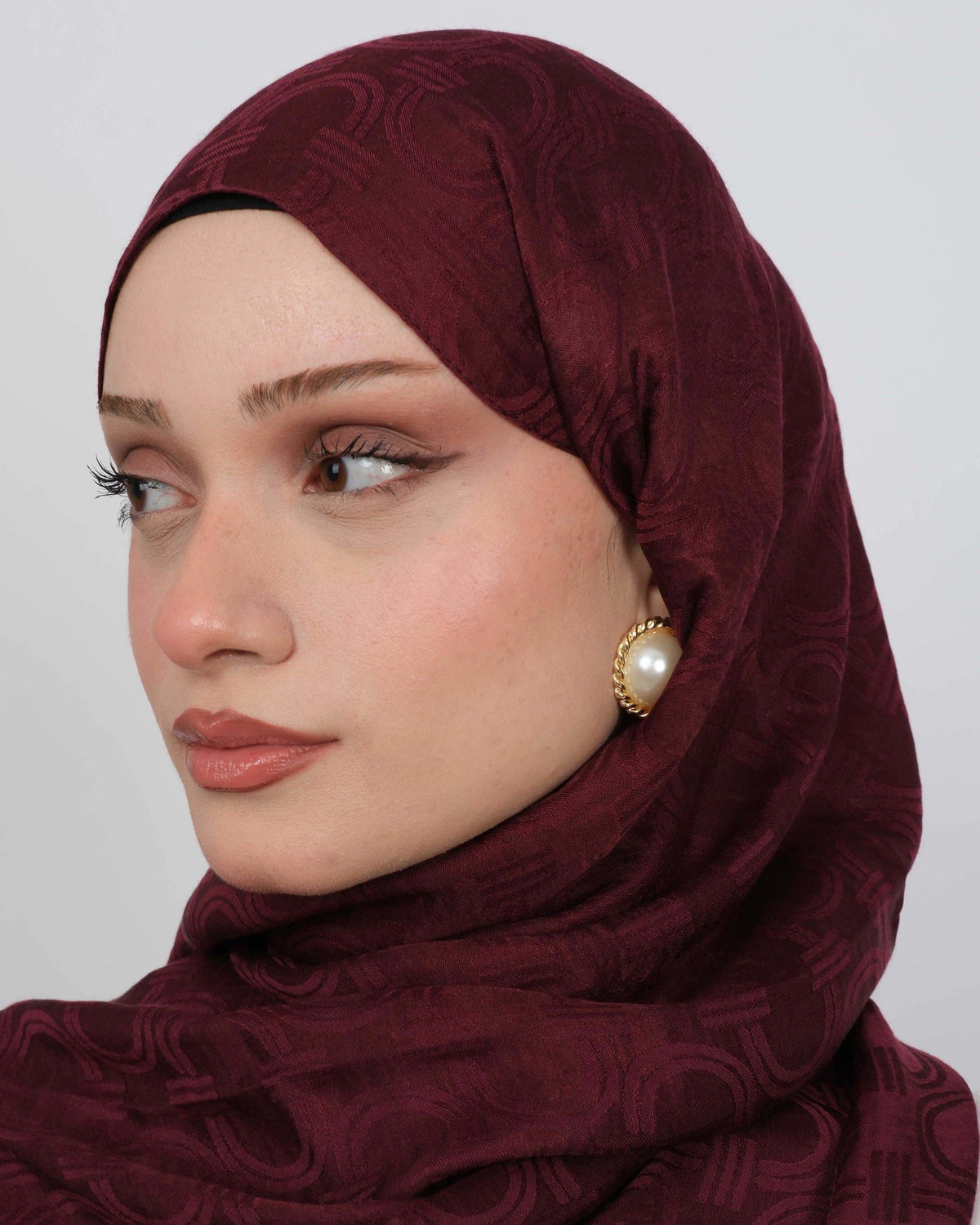 Ayrobin Jakar Şal Lisa D117 Vişne – yakın çekim desen detayı