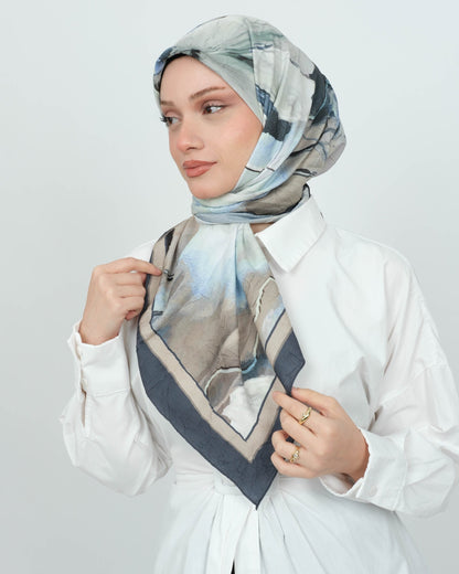 Bambu Kraş Eşarp D106 Buz Mavisi – farklı bağlama açısı